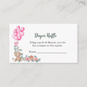 Luier Raffle Oh Baby Meisje Roze Ballon Eucalyptus Informatiekaartje (Voorkant)