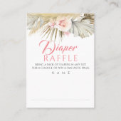 Luier Raffle Pampas Grass Exotisch Baby shower Visitekaartje (Voorkant)