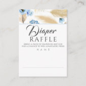 Luier Raffle Pampas Grass Stoffig Blauw Baby showe Visitekaartje (Voorkant)