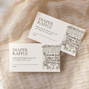 Luier Raffle Parijs Franse Banketbakkerij Baby Sho Informatiekaartje