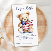 Luier Raffle Patriottische Teddy Bear Baby shower Informatiekaartje