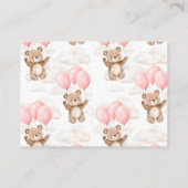 Luier Raffle Pink Teddy Bear Baby shower Informatiekaartje (Achterkant)