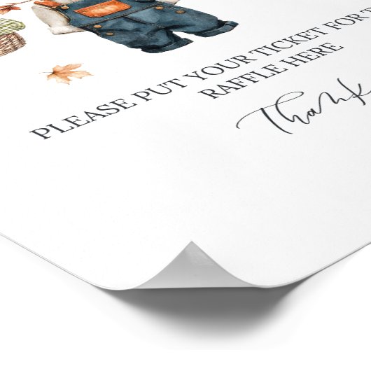 Luier Raffle Pompoen Baby shower Herfst Poster (Hoek)