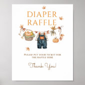 Luier Raffle Pompoen Rustieke Herfst Baby shower Poster (Voorkant)