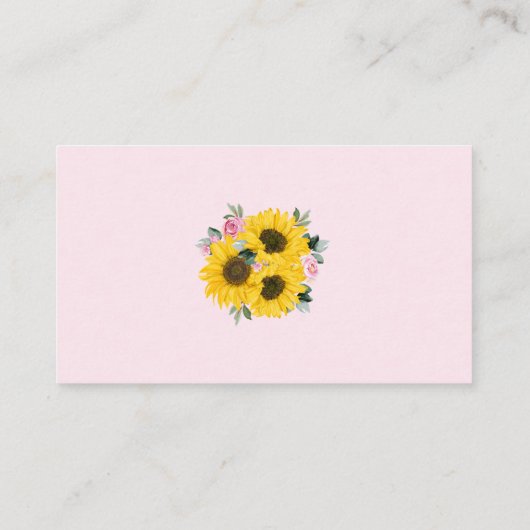 Luier Raffle Pompoen Zonnebloem Roze Baby shower Informatiekaartje (Achterkant)