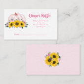 Luier Raffle Pompoen Zonnebloem Roze Baby shower Informatiekaartje (Voorkant / Achterkant)