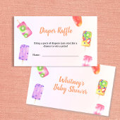 Luier Raffle Popsicle Waterverf Baby shower Informatiekaartje