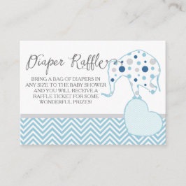 Luier Raffle Registry Elephant Boy Baby shower Informatiekaartje