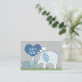 Luier Raffle Registry Elephant Twins Baby shower Informatiekaartje (Staand voorkant)