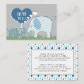Luier Raffle Registry Elephant Twins Baby shower Informatiekaartje (Voorkant / Achterkant)