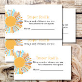 Luier Raffle Retro Boho Sun Baby shower spel Informatiekaartje