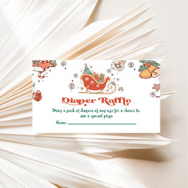 Luier Raffle Retro Kerst Baby shower Party Informatiekaartje