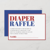 Luier Raffle Rood Wit En Blauw 4 juli Informatiekaartje (Voorkant / Achterkant)