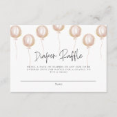 Luier Raffle Roze Ballon Het Een Meisje Baby showe Informatiekaartje (Voorkant)
