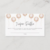 Luier Raffle Roze Ballon Het Een Meisje Baby showe Informatiekaartje (Voorkant)