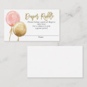 Luier Raffle roze ballonnen Informatiekaartje (Voorkant / Achterkant)
