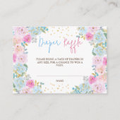 Luier Raffle Roze Blauw Bloemen Informatiekaartje (Voorkant)