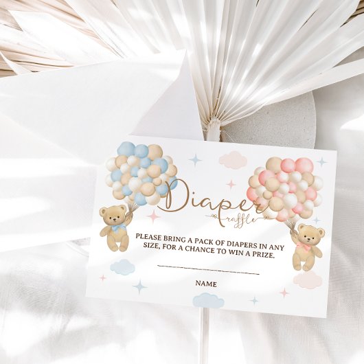 Luier Raffle Roze Blauw Geslacht onthullen Beren Informatiekaartje