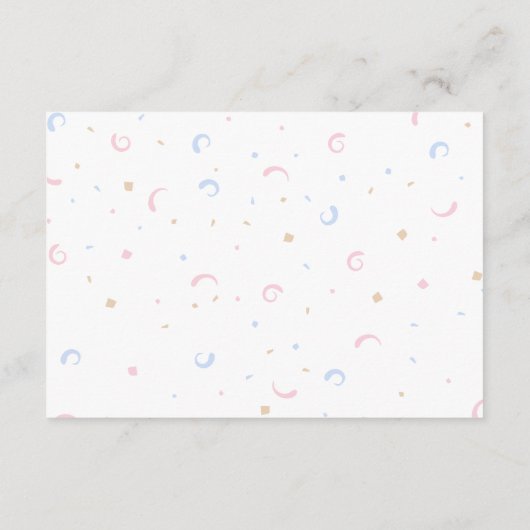 Luier Raffle Roze Blauw Geslacht onthullen Informatiekaartje (Achterkant)