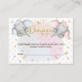 Luier Raffle Roze Blauwe Bloemenolifant Informatiekaartje (Voorkant)