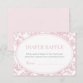Luier Raffle Roze Chinoiserie Toile Baby shower Informatiekaartje (Voorkant / Achterkant)