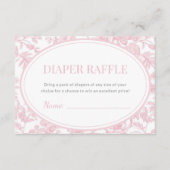 Luier Raffle Roze Chinoiserie Toile Baby shower Informatiekaartje (Voorkant)