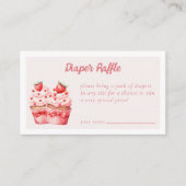 Luier Raffle Roze Cupcake Twin Baby shower Informatiekaartje (Voorkant)