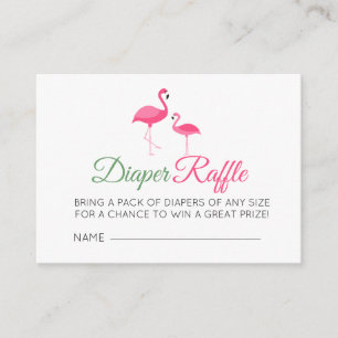 Luier Raffle Roze Flamingo Baby shower Informatiekaartje