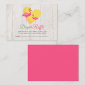Luier Raffle Roze Flamingo Baby shower Informatiekaartje (Voorkant / Achterkant)