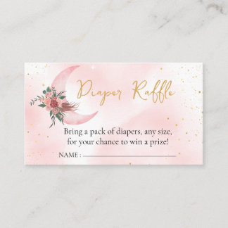 Luier Raffle Roze Goud We zijn over de maan Informatiekaartje