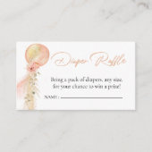 Luier Raffle Roze Gouden Ballon Eucalyptus Boho Informatiekaartje (Voorkant)