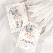 Luier Raffle Roze Gouden Bloemenolifant Informatiekaartje