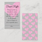 Luier Raffle Roze Hart Meisje Baby shower Informatiekaartje (Voorkant / Achterkant)