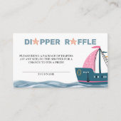 Luier Raffle Roze Nautisch Baby shower Informatiekaartje (Voorkant)