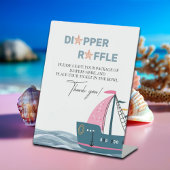 Luier Raffle Roze Nautisch Baby shower Reclamebord Met Voetstuk