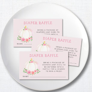 Luier Raffle Roze Pompoen Baby shower Informatiekaartje