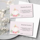 Luier Raffle Roze Pompoen Baby shower Informatiekaartje