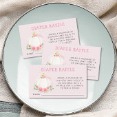 Luier Raffle Roze Pompoen Baby shower Informatiekaartje