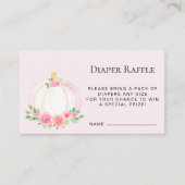 Luier Raffle Roze Pompoen Baby shower Informatiekaartje (Voorkant)
