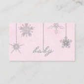 Luier Raffle Roze Rhinestone Meisje Baby shower Informatiekaartje (Achterkant)