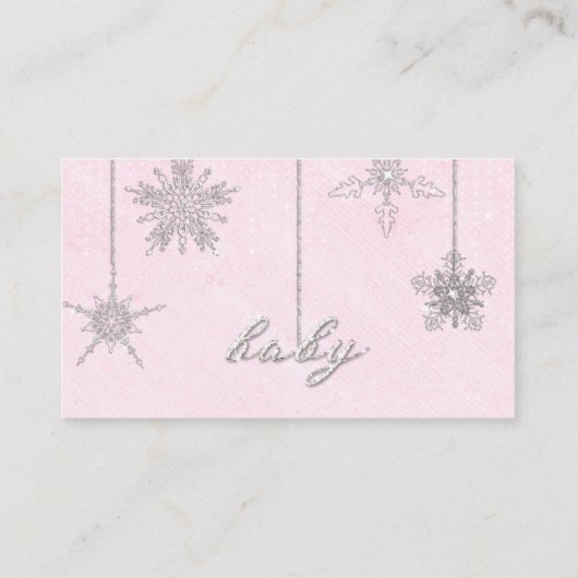 Luier Raffle Roze Rhinestone Meisje Baby shower Informatiekaartje (Achterkant)