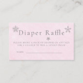 Luier Raffle Roze Rhinestone Meisje Baby shower Informatiekaartje (Voorkant)