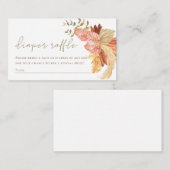 Luier Raffle Rust bloemenboho Baby shower Informatiekaartje (Voorkant / Achterkant)
