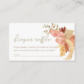 Luier Raffle Rust bloemenboho Baby shower Informatiekaartje (Voorkant)