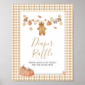 Luier Raffle Rustic Pumpkin Herfst Baby shower Poster (Voorkant)