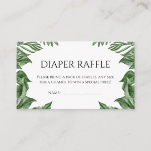 Luier Raffle Safari Dieren Tropisch Baby shower Informatiekaartje