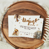 Luier Raffle Safari Leuke Dieren Boho Baby shower Informatiekaartje