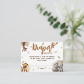 Luier Raffle Safari Leuke Dieren Boho Baby shower Informatiekaartje (Staand voorkant)