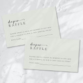 Luier Raffle Sage Groen Minimalistisch Baby shower Informatiekaartje