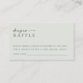 Luier Raffle Sage Groen Minimalistisch Baby shower Informatiekaartje (Voorkant)